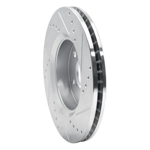 Toyota C-HR Brake Rotor (1) - Front Left - R1 Concepts - Drilled & Slotted - Silver - `18-`22